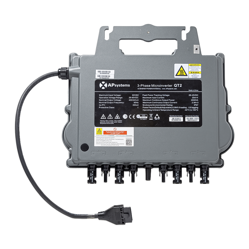 APsystems QT2 MICROINVERTER QUAD 3 Phase 2000VA